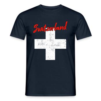 Schweiz Switzerland - Men's T-Shirt - navy - Front - AI Model Male 178 light (178cm)