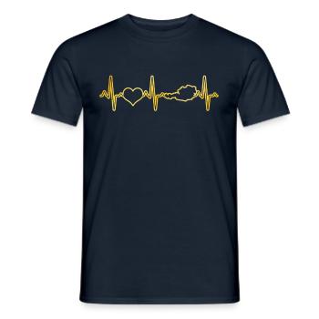 Österreich Herzschlag - Männer T-Shirt - Navy - Vorne - AI Model Male 178 light (178cm)