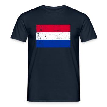 Hollande Pays-Bas Drapeau Vintage - T-shirt homme - marine - Devant - AI Model Male 178 light (178cm)