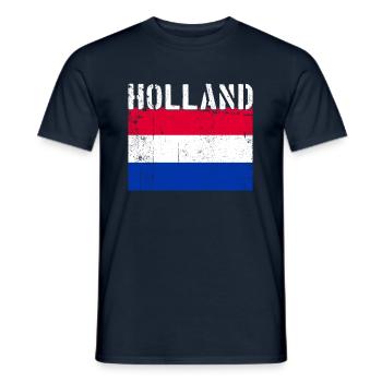 Hollande Pays-Bas Drapeau Vintage - T-shirt homme - marine - Devant - AI Model Male 178 light (178cm)
