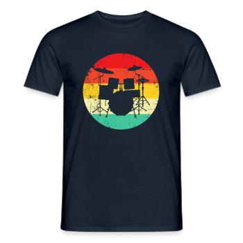 Batterie Rétro - T-shirt homme - marine - Devant - AI Model Male 178 light (178cm)