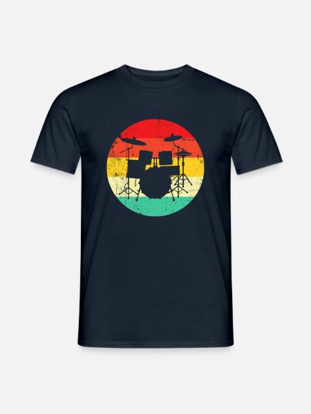 Schlagzeug Retro - Männer T-Shirt - Navy