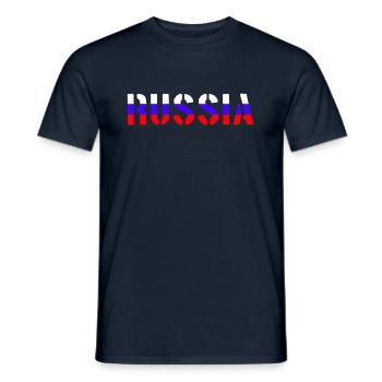 Drapeau de lettrage de la Russie - T-shirt homme - marine - Devant - AI Model Male 178 light (178cm)