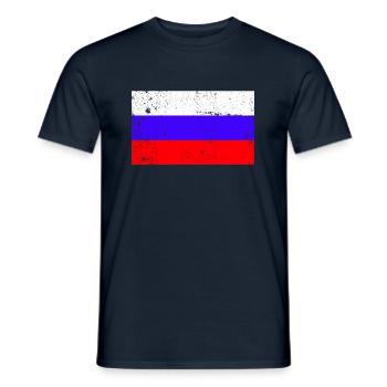 Drapeau de la Russie Vintage - T-shirt homme - marine - Devant - AI Model Male 178 light (178cm)