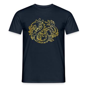 Dragon chinois - T-shirt homme - marine - Devant - AI Model Male 178 light (178cm)