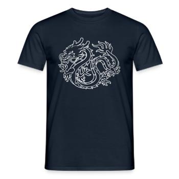 Dragon chinois - T-shirt homme - marine - Devant - AI Model Male 178 light (178cm)