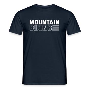 Mountain bike mountain biking - Men's T-Shirt - navy - Front - AI Model Male 178 light (178cm)