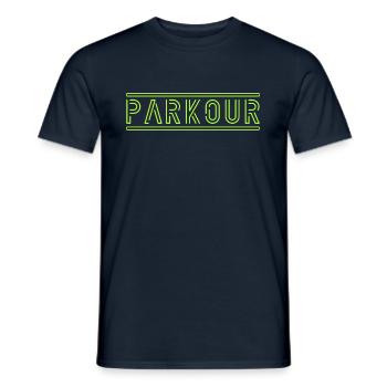 Parkour - Men's T-Shirt - navy - Front - AI Model Male 178 light (178cm)