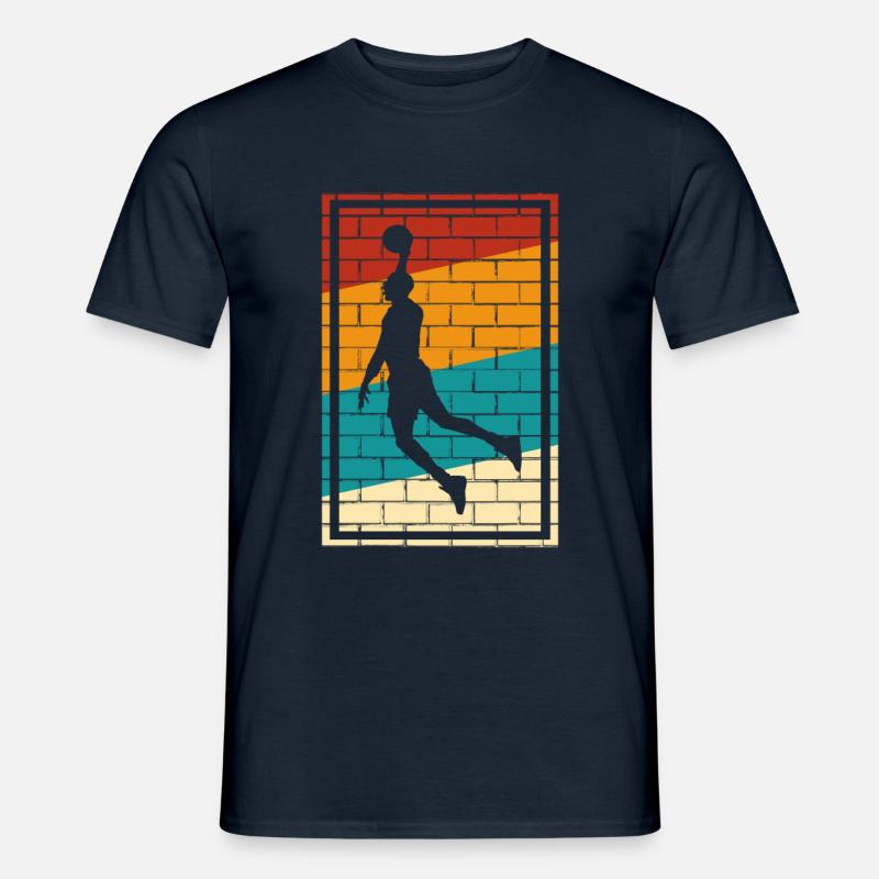 Basketball Logo Retro - Männer T-Shirt - Navy