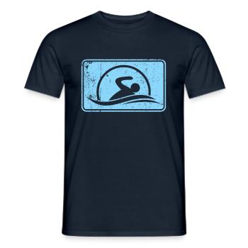 Schwimmen Schwimmer Logo - Männer T-Shirt - Navy - Vorne - AI Model Male 178 light (178cm)