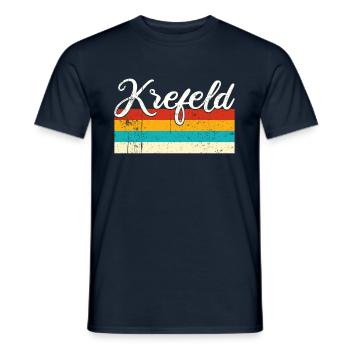 Krefeld Retro Vintage - Männer T-Shirt - Navy - Vorne - AI Model Male 178 light (178cm)