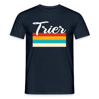 Trèves Rétro Vintage - T-shirt homme - marine - Devant - AI Model Male 178 light (178cm)
