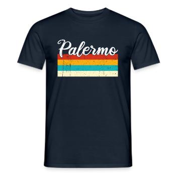 Palerme Rétro Vintage - T-shirt homme - marine - Devant - AI Model Male 178 light (178cm)