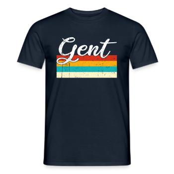 Ghent Retro Vintage - Men's T-Shirt - navy - Front - AI Model Male 178 light (178cm)