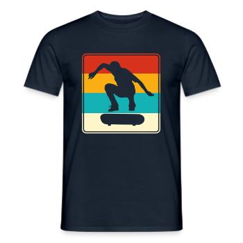 Skaten Skating Logo Retro - Männer T-Shirt - Navy - Vorne - AI Model Male 178 light (178cm)