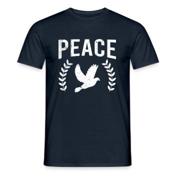 Colombe de la paix Paix Paix - T-shirt homme - marine - Devant - AI Model Male 178 light (178cm)
