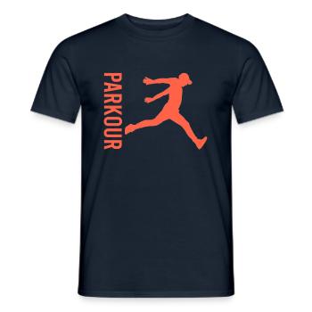 Parkour - Men's T-Shirt - navy - Front - AI Model Male 178 light (178cm)