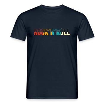 Rock n Roll Retro - Männer T-Shirt - Navy - Vorne - AI Model Male 178 light (178cm)