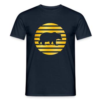 goldenes Bär Eisbär Logo - Männer T-Shirt - Navy - Vorne - AI Model Male 178 light (178cm)