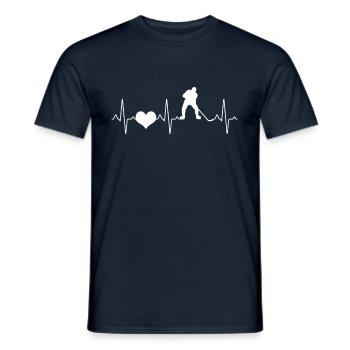 Hockey Eishockey Herzschlag - Männer T-Shirt - Navy - Vorne - AI Model Male 178 light (178cm)