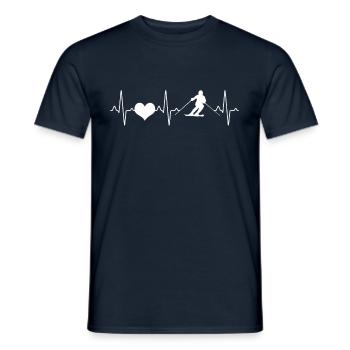 Battement de cœur de ski - T-shirt homme - marine - Devant - AI Model Male 178 light (178cm)
