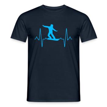 Rythme cardiaque en snowboard - T-shirt homme - marine - Devant - AI Model Male 178 light (178cm)