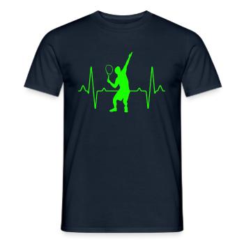 Tennis Heartbeat - T-shirt homme - marine - Devant - AI Model Male 178 light (178cm)