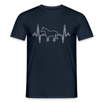 Pferd Herzschlag - Männer T-Shirt - Navy - Vorne - AI Model Male 178 light (178cm)