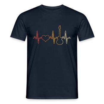 E Guitare Heartbeat Rétro - T-shirt homme - marine - Devant - AI Model Male 178 light (178cm)