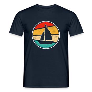 Voile Rétro - T-shirt homme - marine - Devant - AI Model Male 178 light (178cm)