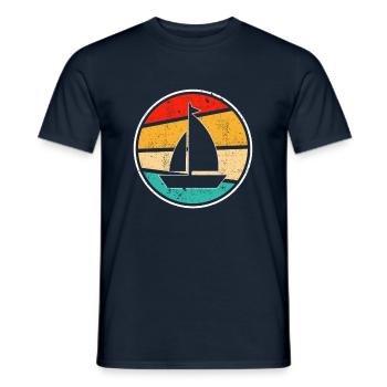 Voile Rétro - T-shirt homme - marine - Devant - AI Model Male 178 light (178cm)