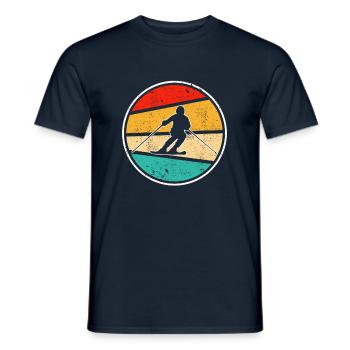 Ski Retro - Männer T-Shirt - Navy - Vorne - AI Model Male 178 light (178cm)