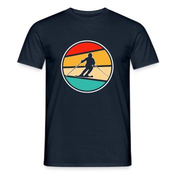 Ski Retro - Männer T-Shirt - Navy - Vorne - AI Model Male 178 light (178cm)