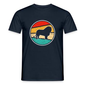 Lion Rétro - T-shirt homme - marine - Devant - AI Model Male 178 light (178cm)