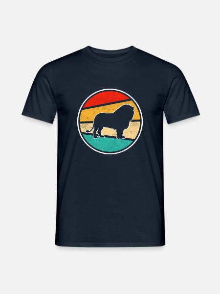 Löwe Retro - Männer T-Shirt - Navy