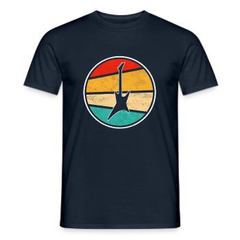 E Guitare Rétro - T-shirt homme - marine - Devant - AI Model Male 178 light (178cm)