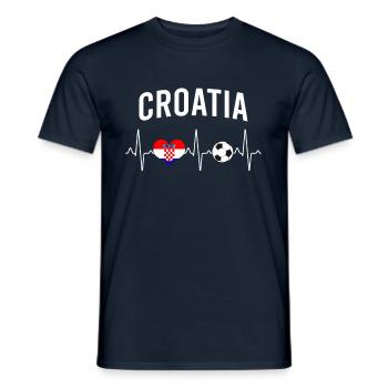 Kroatien Fußball Herzschlag - Männer T-Shirt - Navy - Vorne - AI Model Male 178 light (178cm)