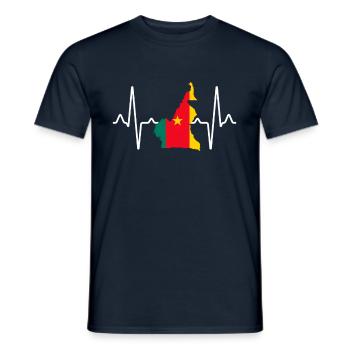 Cameroun Heartbeat - T-shirt homme - marine - Devant - AI Model Male 178 light (178cm)
