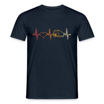 LKW Herzschlag Retro - Männer T-Shirt - Navy - Vorne - AI Model Male 178 light (178cm)
