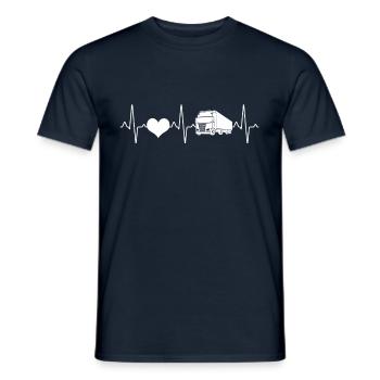 LKW Herzschlag - Männer T-Shirt - Navy - Vorne - AI Model Male 178 light (178cm)