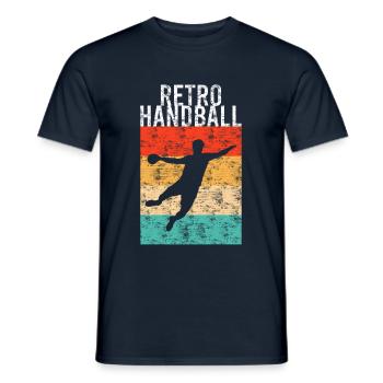 Handball rétro - T-shirt homme - marine - Devant - AI Model Male 178 light (178cm)