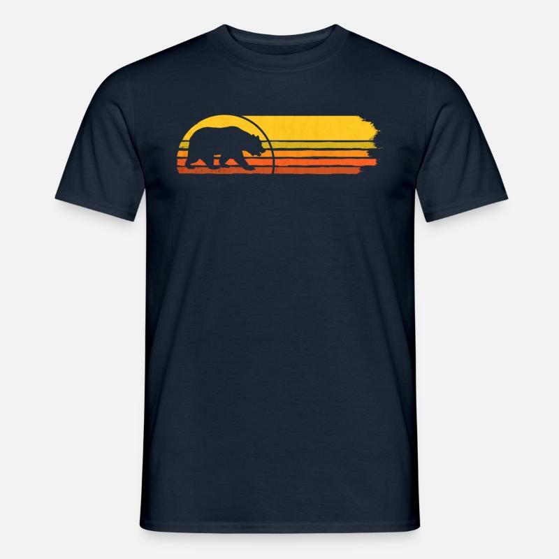 RETRO BEAR - Männer T-Shirt - Navy