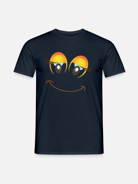Fröhlicher Weiblicher Smiley Geschenk Idee - Männer T-Shirt - Navy