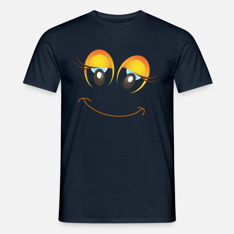 Fröhlicher Weiblicher Smiley Geschenk Idee - Männer T-Shirt - Navy