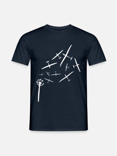pusteblume segelflugzeug weiss gleiten Geschenkide - Männer T-Shirt - Navy