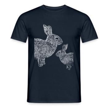 Cute Rabbit Hobby Breeding - Men's T-Shirt - navy - Front - AI Model Male 178 light (178cm)