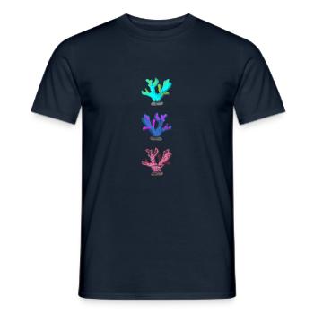 Bunte Korallen - Männer T-Shirt - Navy - Vorne - AI Model Male 178 light (178cm)