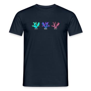 Bunte Korallen - Männer T-Shirt - Navy - Vorne - AI Model Male 178 light (178cm)
