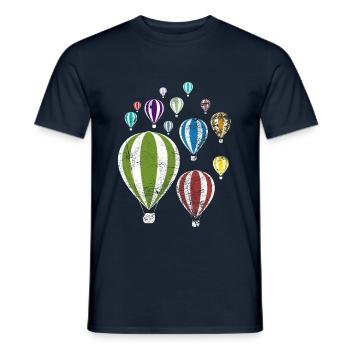 Ballons colorés Ballons à air chaud cadeau - T-shirt homme - marine - Devant - AI Model Male 178 light (178cm)