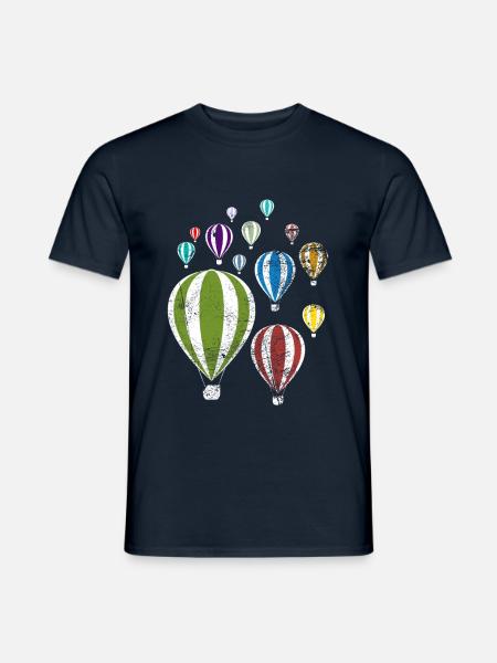 Bunte Ballons Heißluftballon Geschenk - Männer T-Shirt - Navy